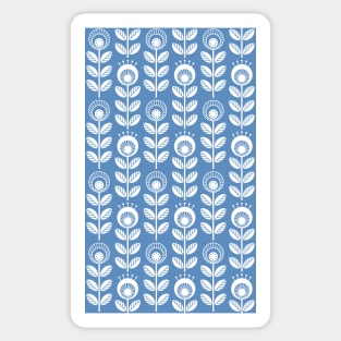 SCANDI GARDEN 01-5, white on blue Sticker